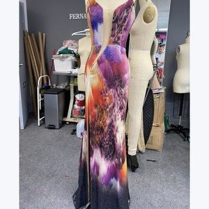 Fernando Wong Couture Pageant Gown Plunge Custom Formal | Original Price: $2500
